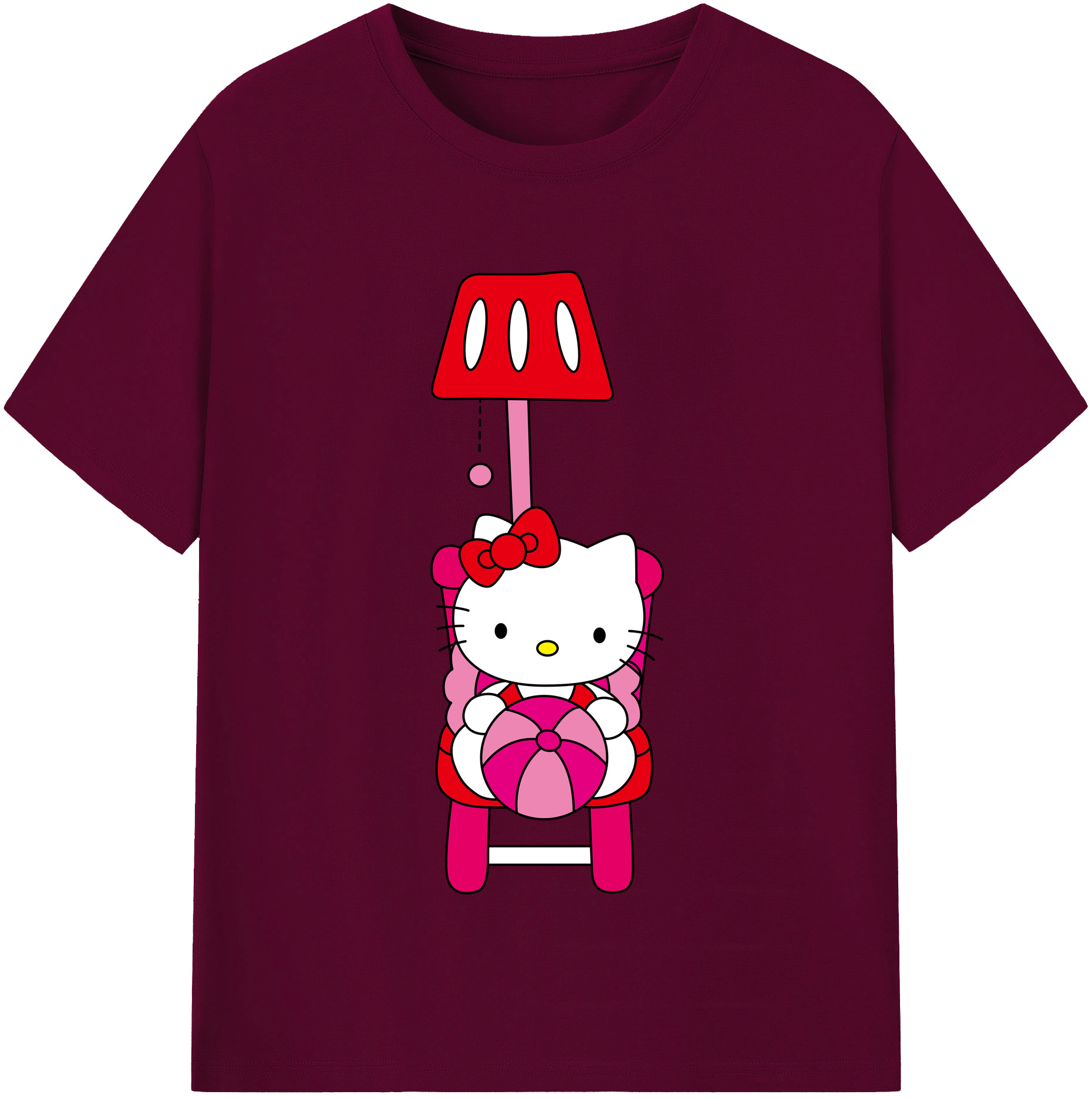 （画像用） Hello Kitty ハローキティ レディースカジュアルプリントTシャツ（綿100％）
